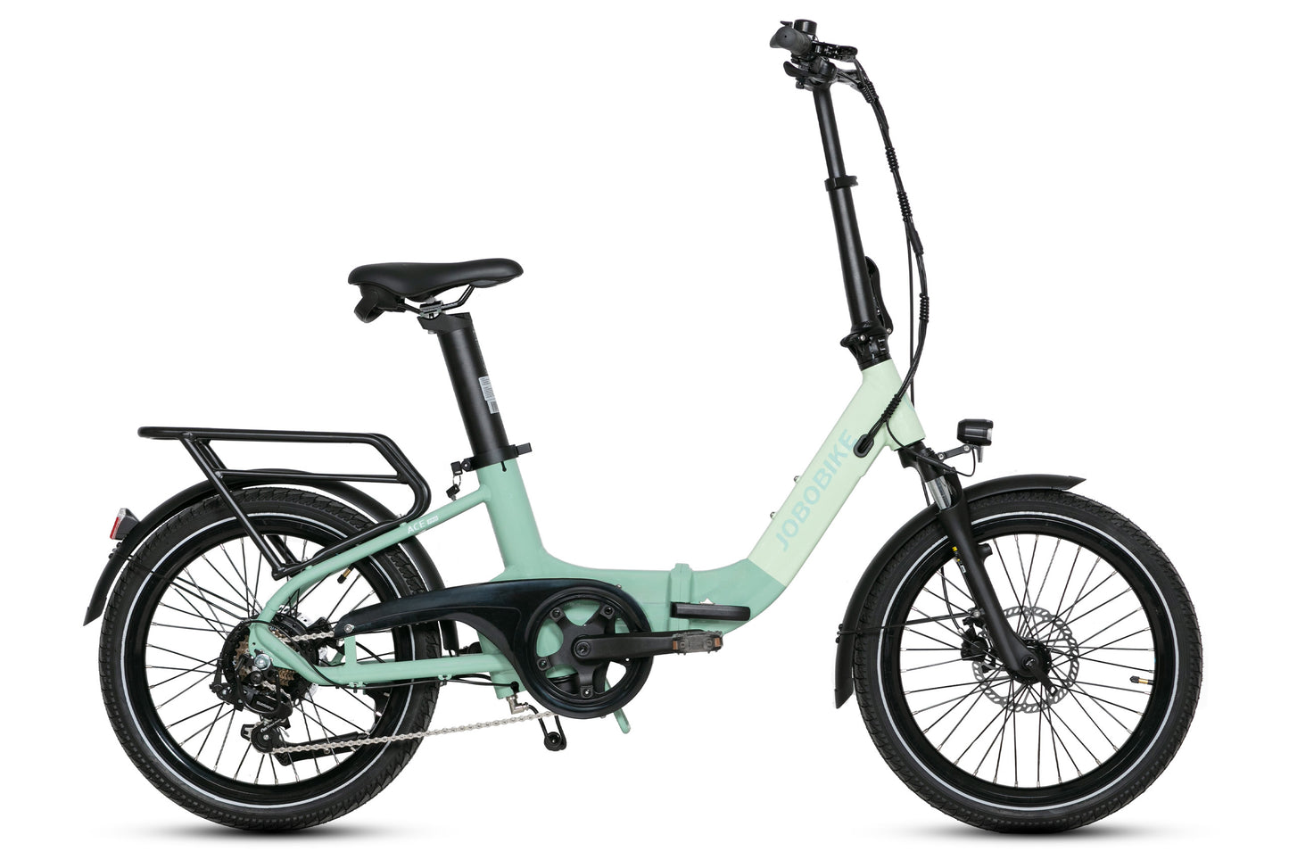Evvolt Fjord lysegrønn – bremsehendel og Shimano gir detalj
