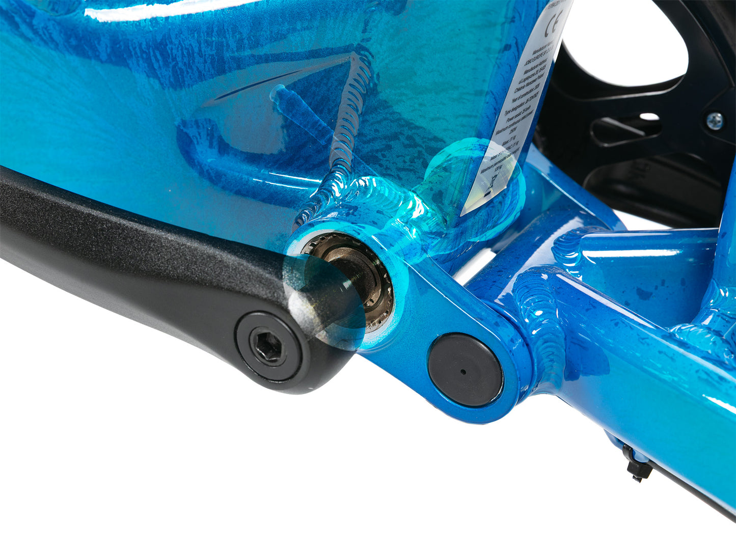 EVVOLT Åsen dreiemomentsensor i kranklager nærbilde med blå ramme