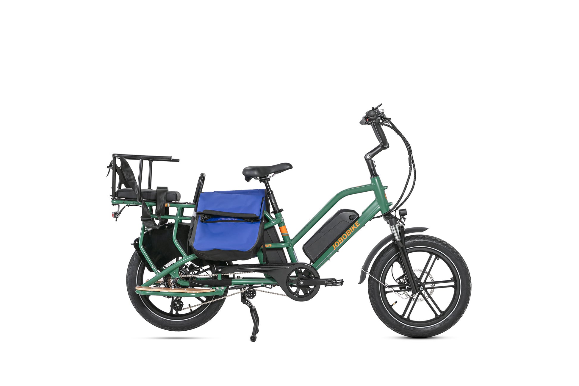 Evvolt Dal med blå lastveske og bagasjeholder, skoggrønn