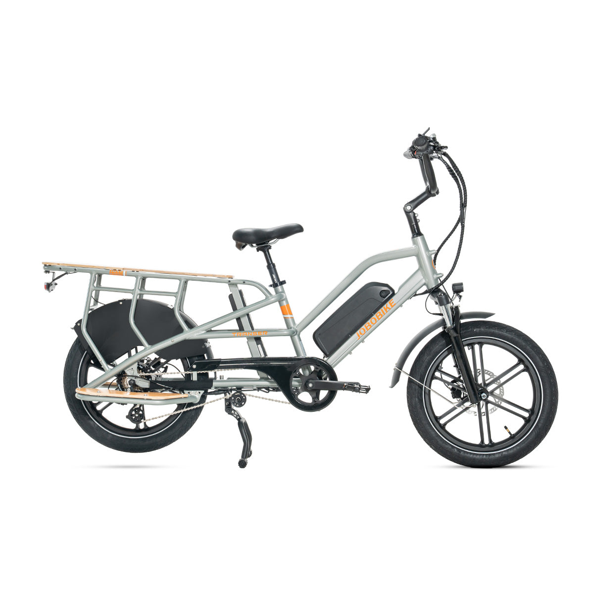 Evvolt Dal elektrisk lastesykkel i steingrå, sidevisning