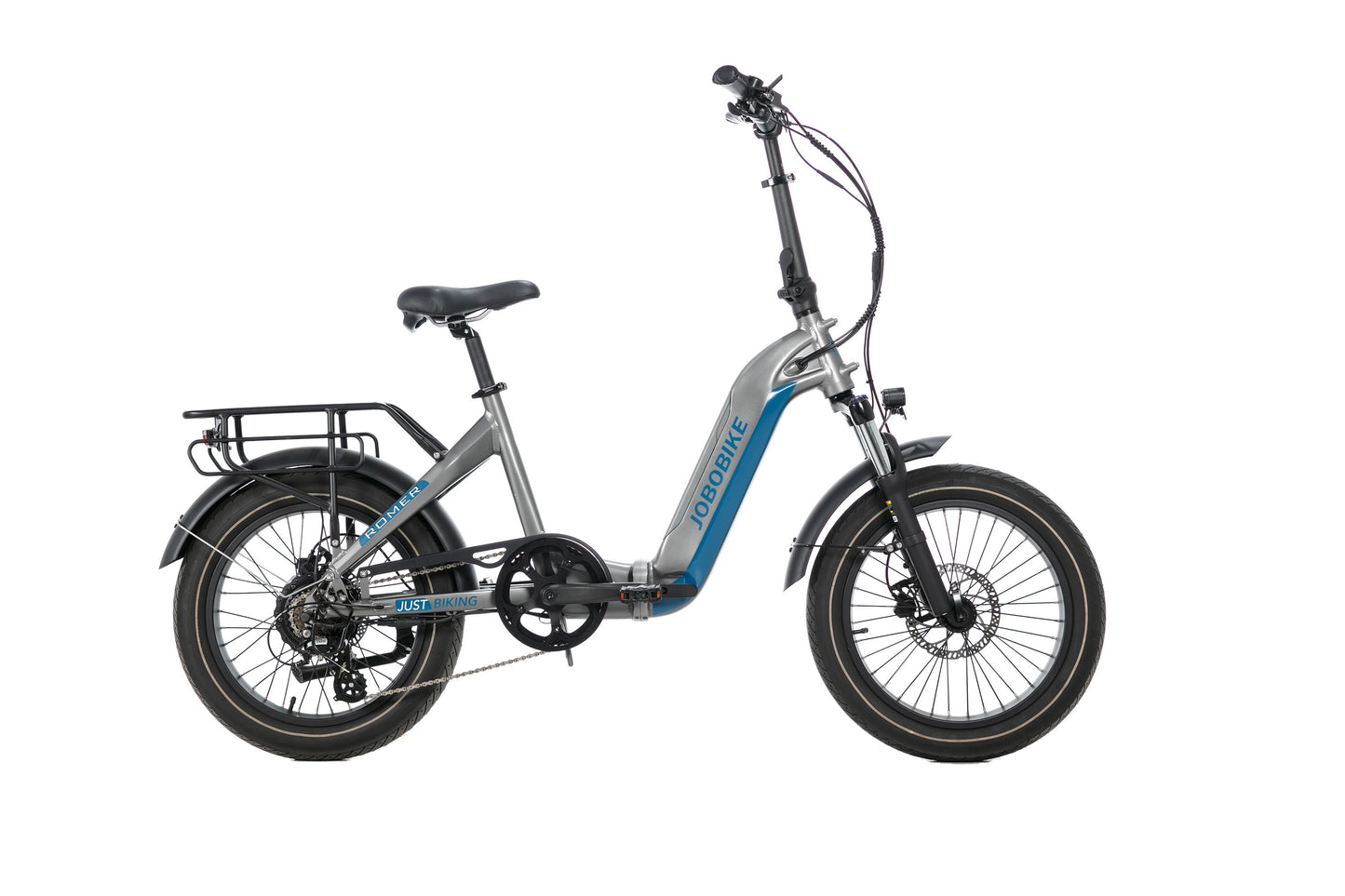 Evvolt Kyst elsykkel grå fatbike – bakfra hvit bakgrunn