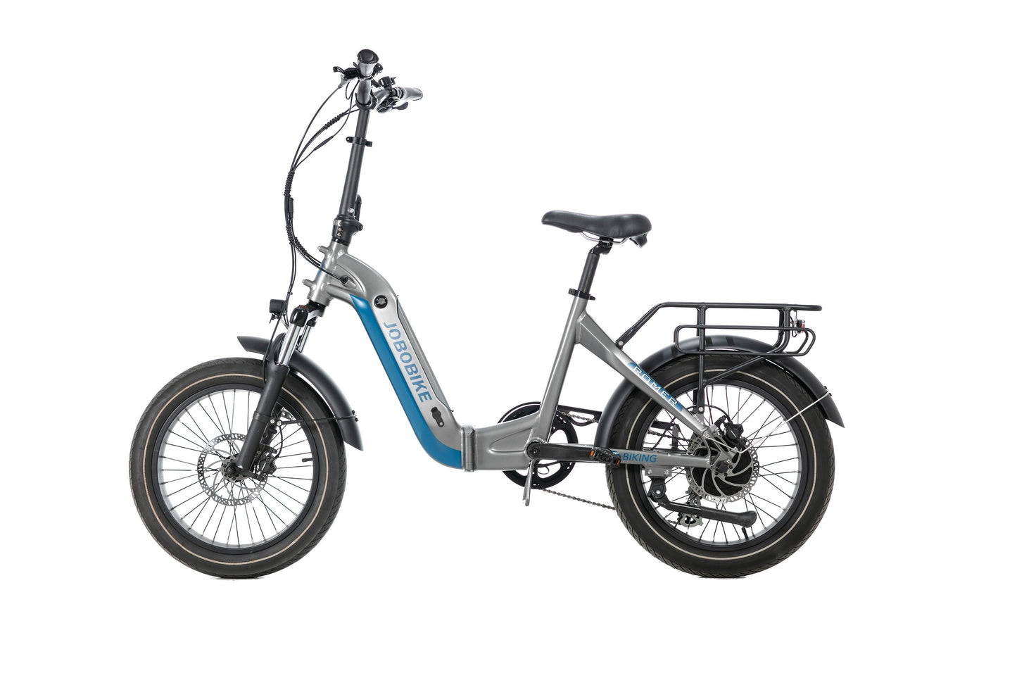 Evvolt Kyst elsykkel grå fatbike – skrå bakfra hvit bakgrunn