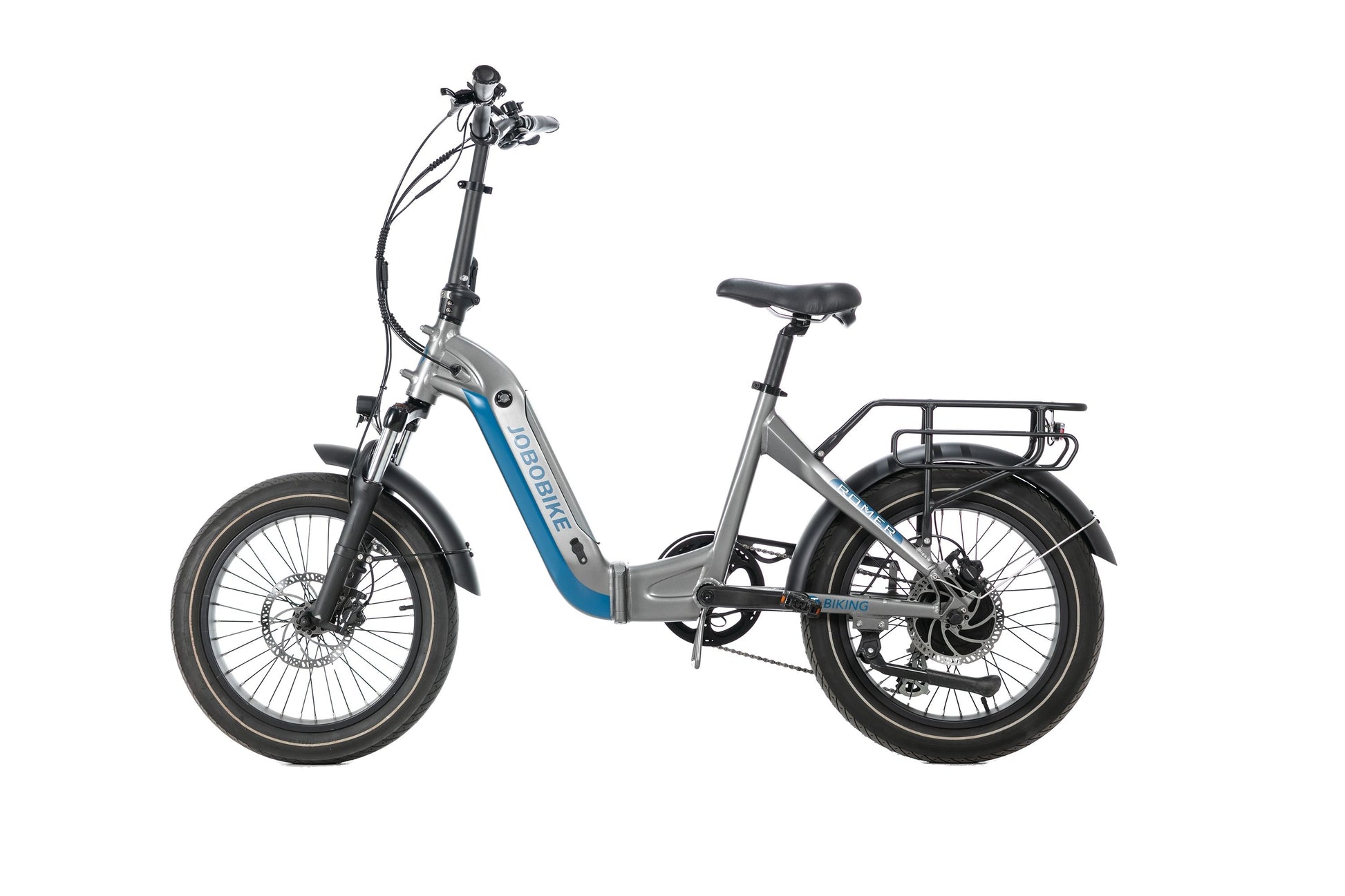 Evvolt Kyst elsykkel grå fatbike – skrå bakfra hvit bakgrunn