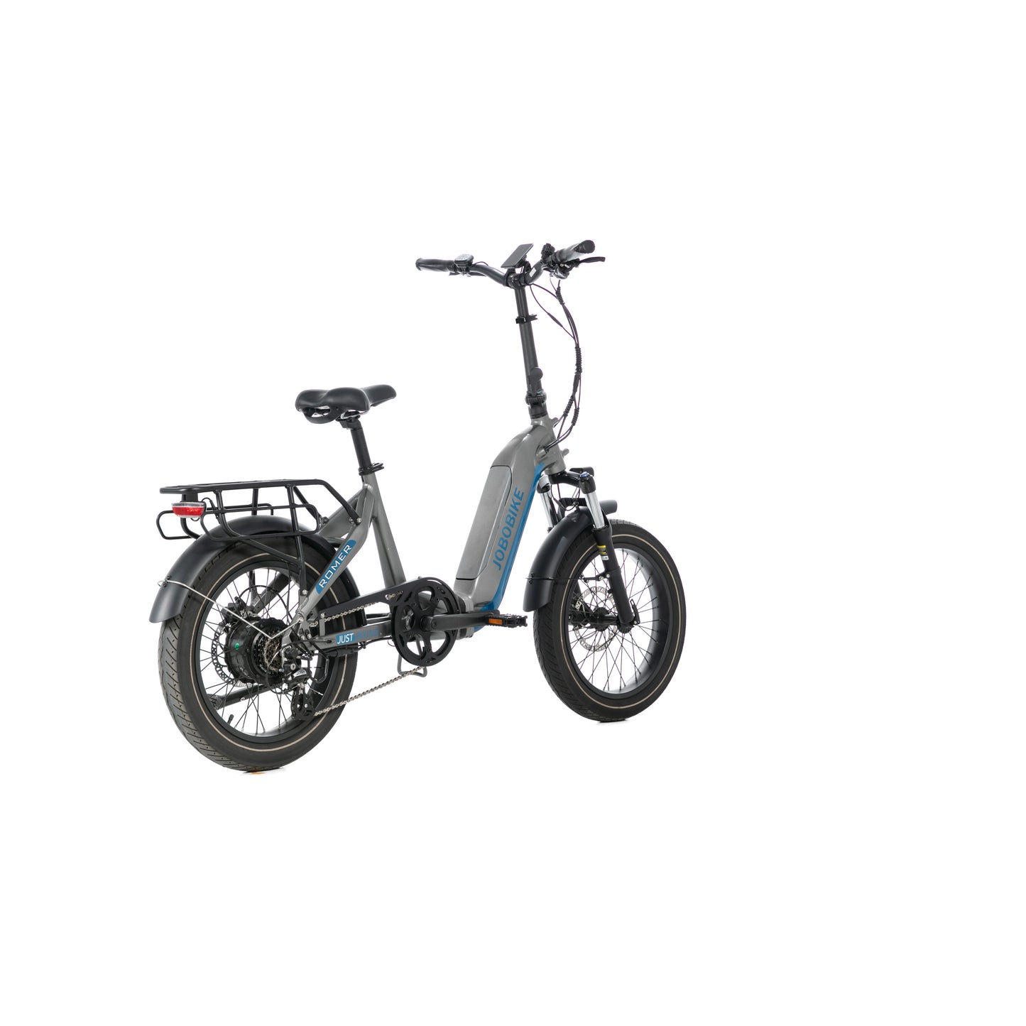 Evvolt Kyst elsykkel grå fatbike – bakfra vinkel 2 hvit bakgrunn