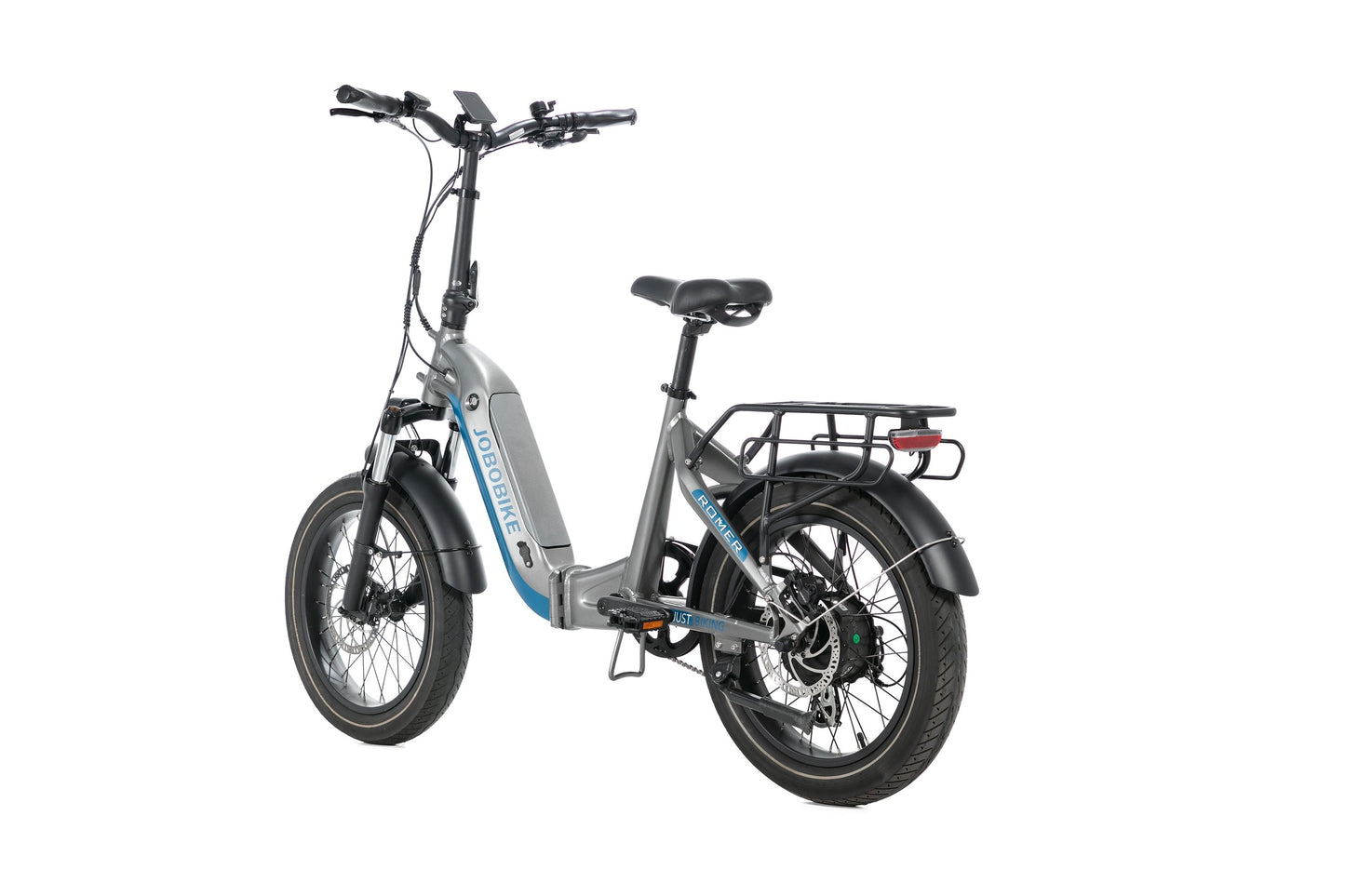 Evvolt Kyst elsykkel grå fatbike – skrå forfra vinkel 2 hvit bakgrunn