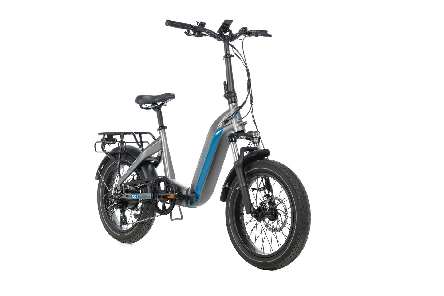 Evvolt Kyst elsykkel grå fatbike – skrå forfra hvit bakgrunn