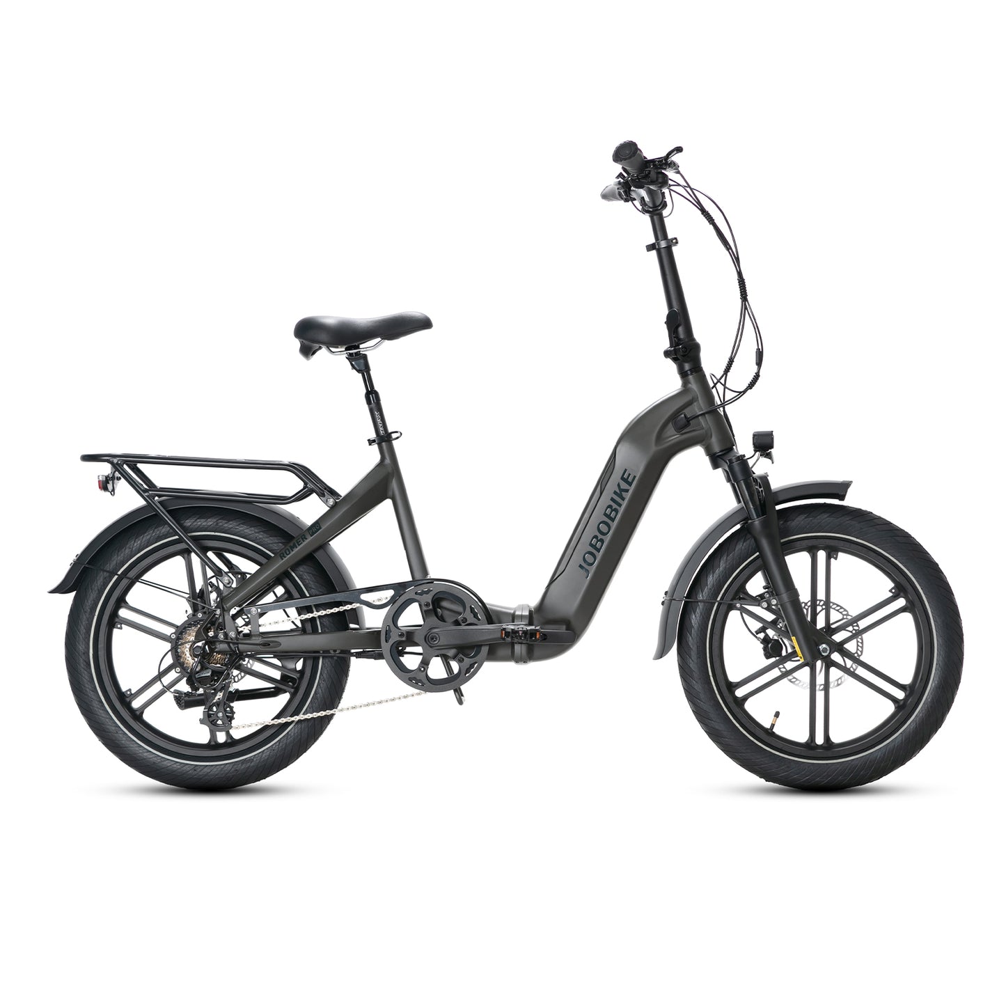 Evvolt Kyst Pro elsykkel olivensvart fatbike – sidevisning hvit bakgrunn