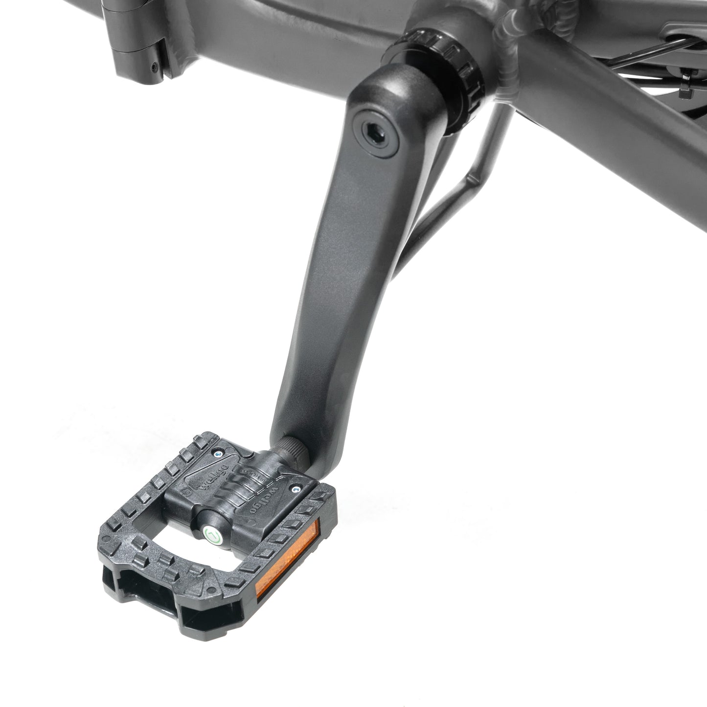 Evvolt Kyst Pro olivensvart – Wellgo sammenleggbar pedal detalj