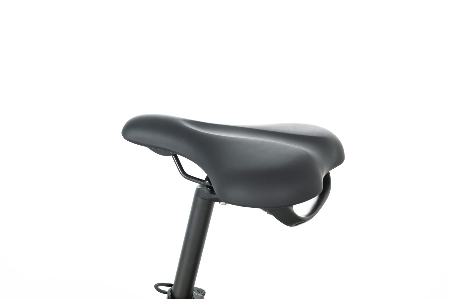 Evvolt Kyst stålblå – komfortsadel og setepost detalj