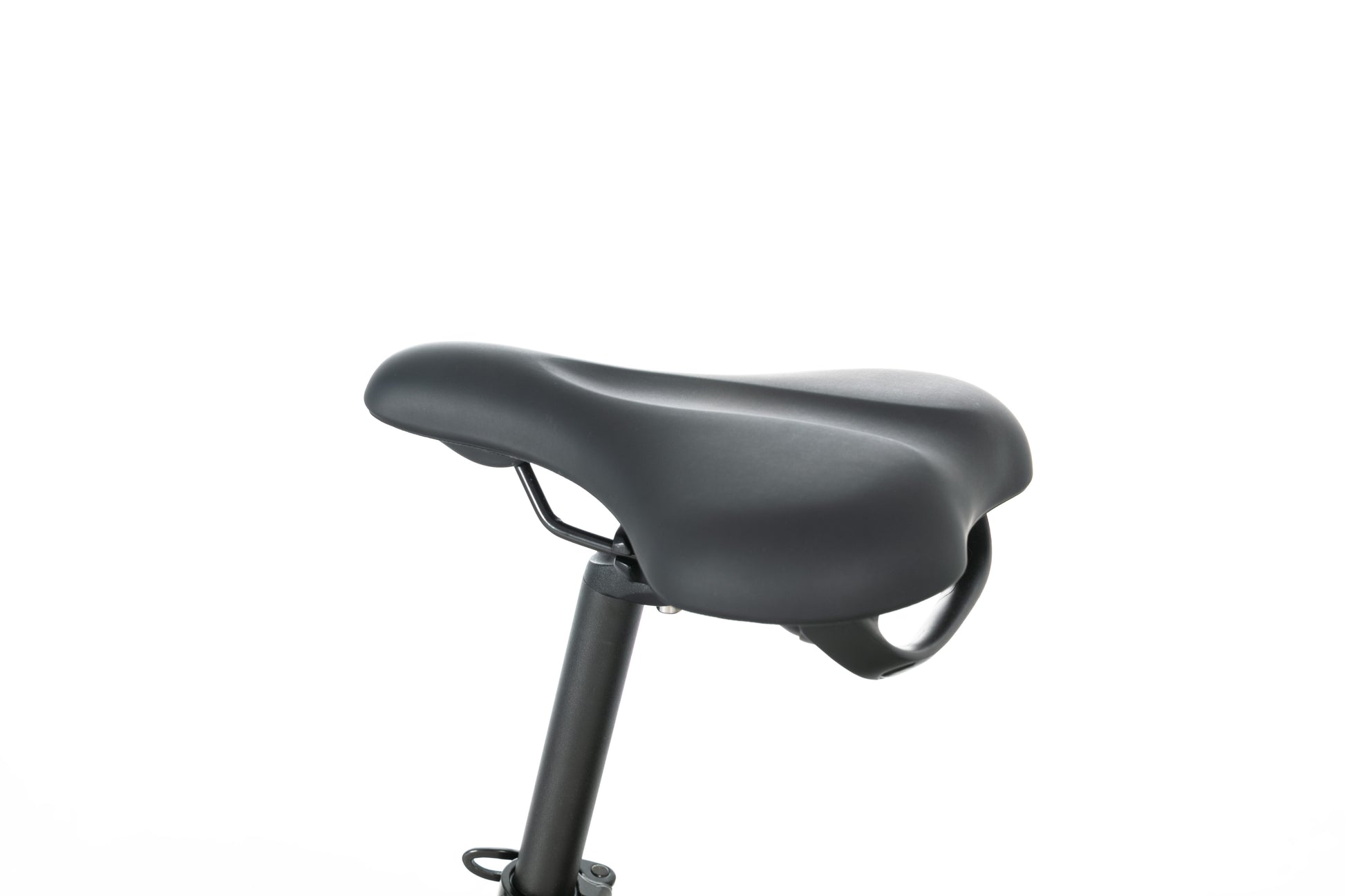 Evvolt Kyst stålblå – komfortsadel og setepost detalj