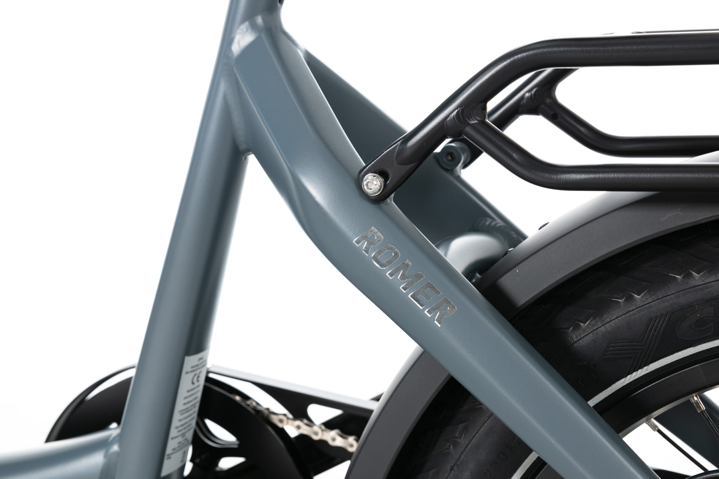 Evvolt Kyst stålblå – ramme og kjedestay detalj