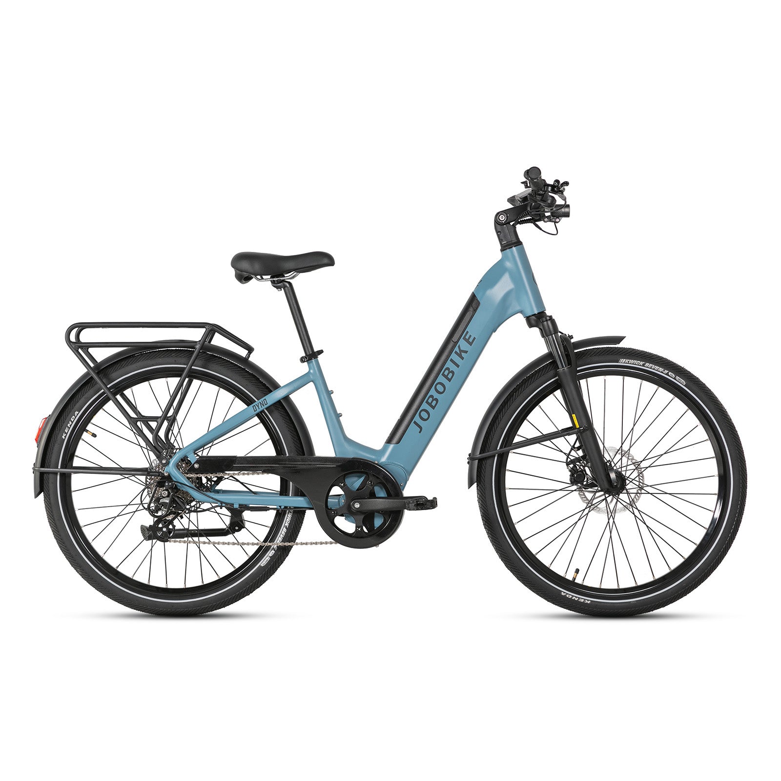 Evvolt Roam elektrisk trekkingsykkel i denim, sidevisning