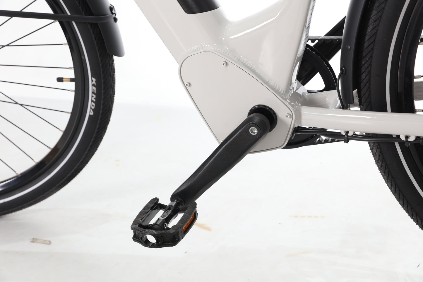 Evvolt Roam GT Dayco karbonbelte og kranksett med pedal, nærbilde