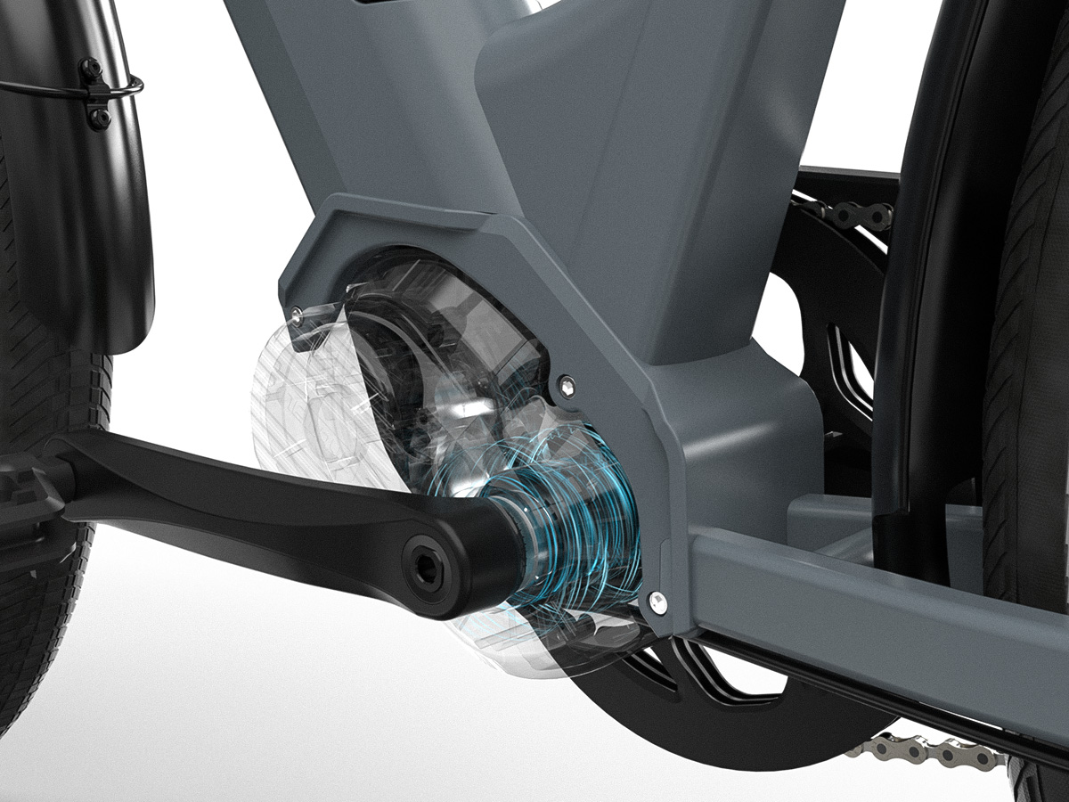 Evvolt Roam Pro momentsensor og XOFO motor, illustrasjon