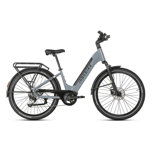 Evvolt Roam Pro elektrisk trekkingsykkel i silvergrå, sidevisning