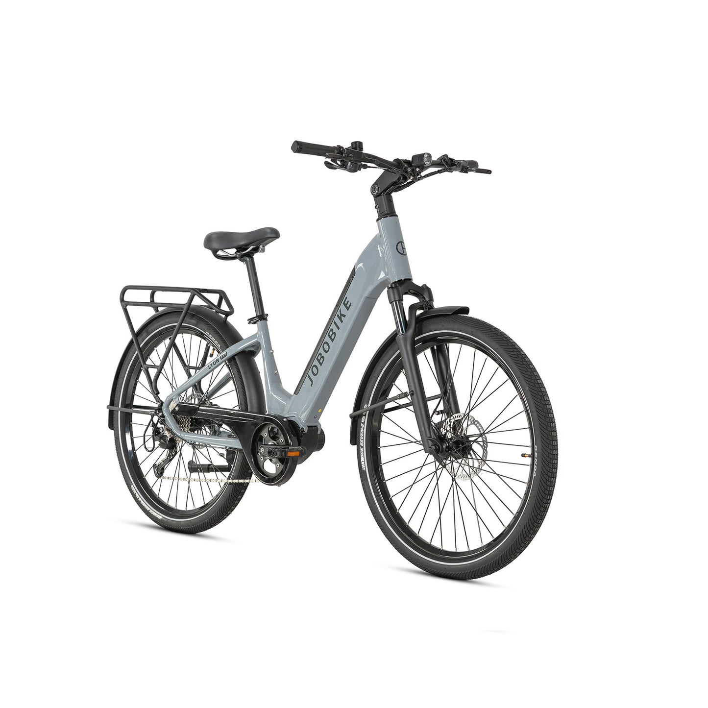 Evvolt Roam Pro elektrisk trekkingsykkel i silvergrå, skrå forfra