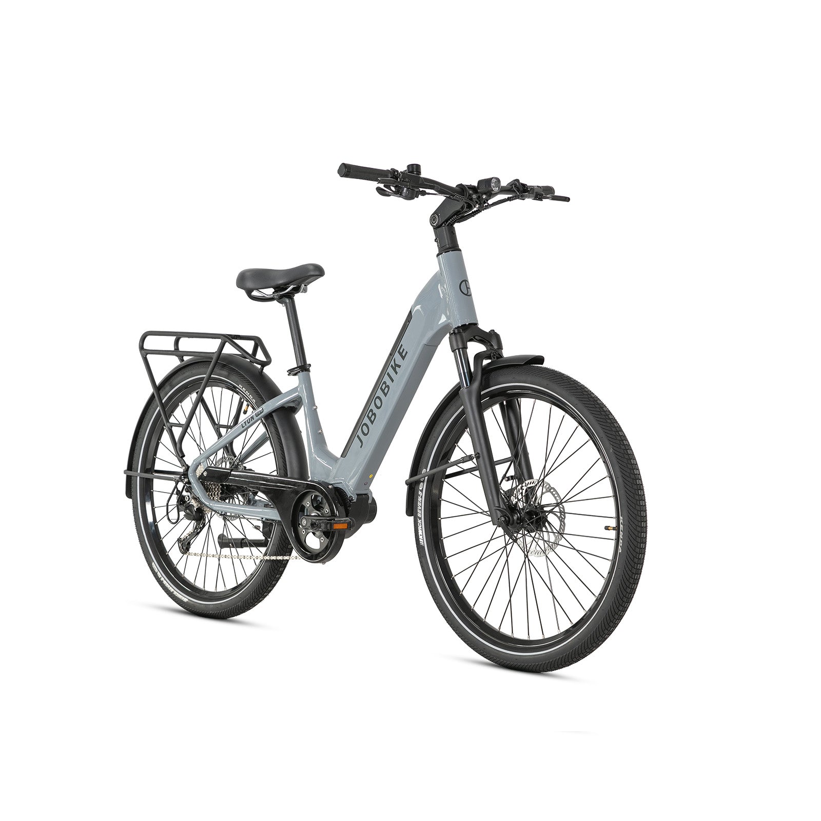 Evvolt Roam Pro elektrisk trekkingsykkel i silvergrå, skrå forfra