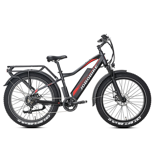 Evvolt Topp elsykkel mattsvart fatbike – sidevisning 2 hvit bakgrunn