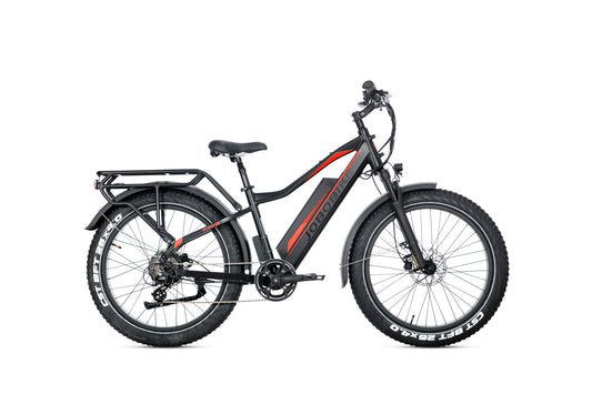 EVVOLT Topp Pro elektrisk fatbike i navy blå med CST 26x4.0 dekk, sidevisning
