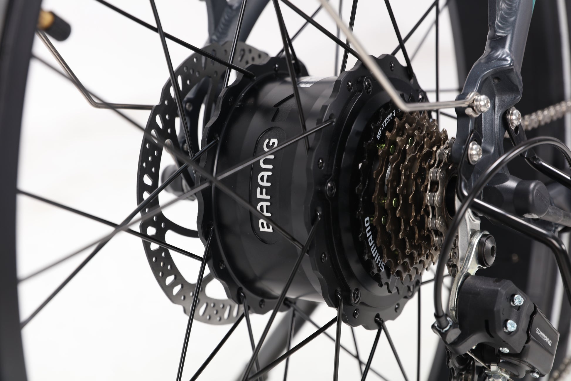 EVVOLT Topp Pro Bafang bakhjulsmotor med Shimano kassett nærbilde