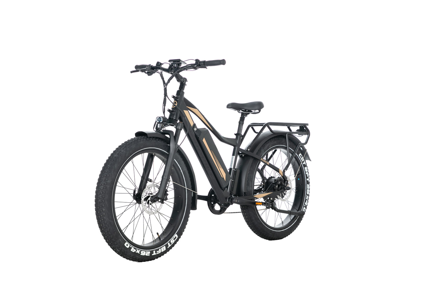EVVOLT Topp Pro gull fatbike sett fra siden med full ramme og gull aksenter