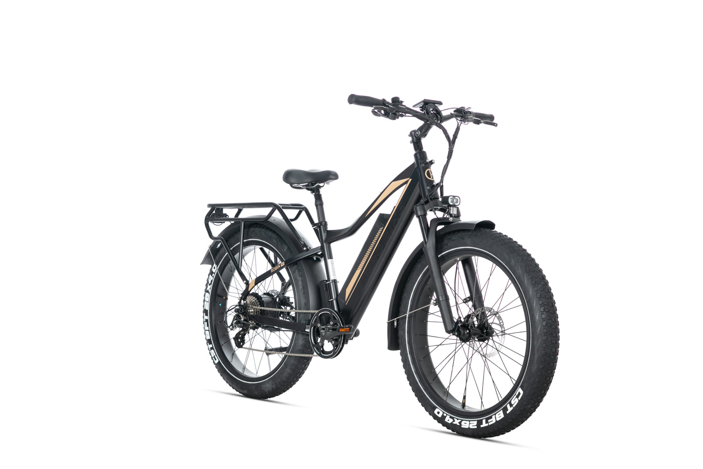 EVVOLT Topp Pro gull fatbike vinkelvisning med CST BFT 26x4.0 fatdekk