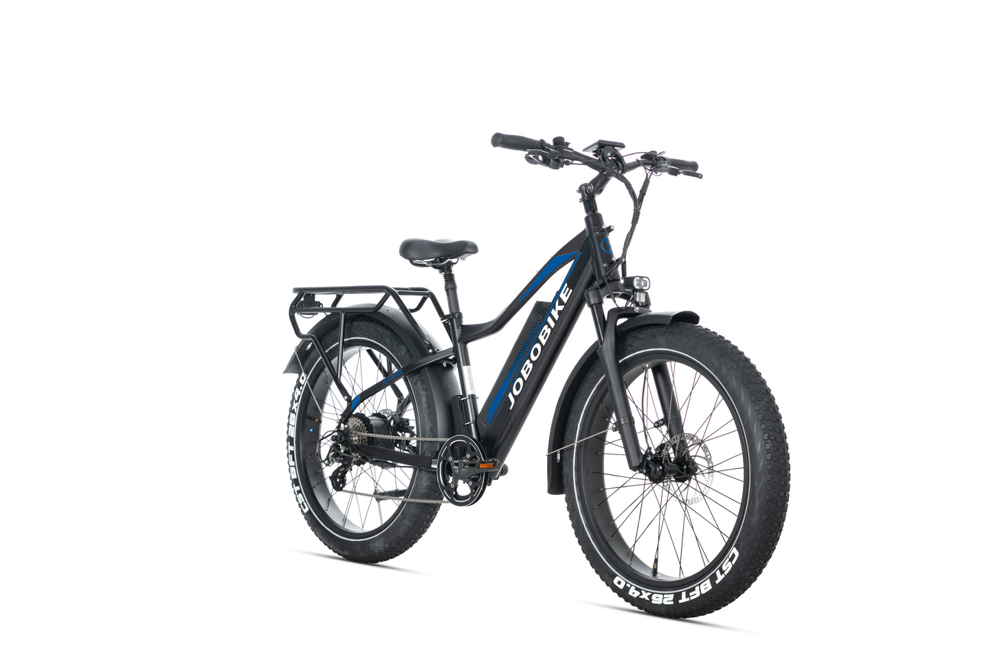 EVVOLT Topp Pro navy fatbike vinkelvisning med CST BFT 26x4.0 dekk