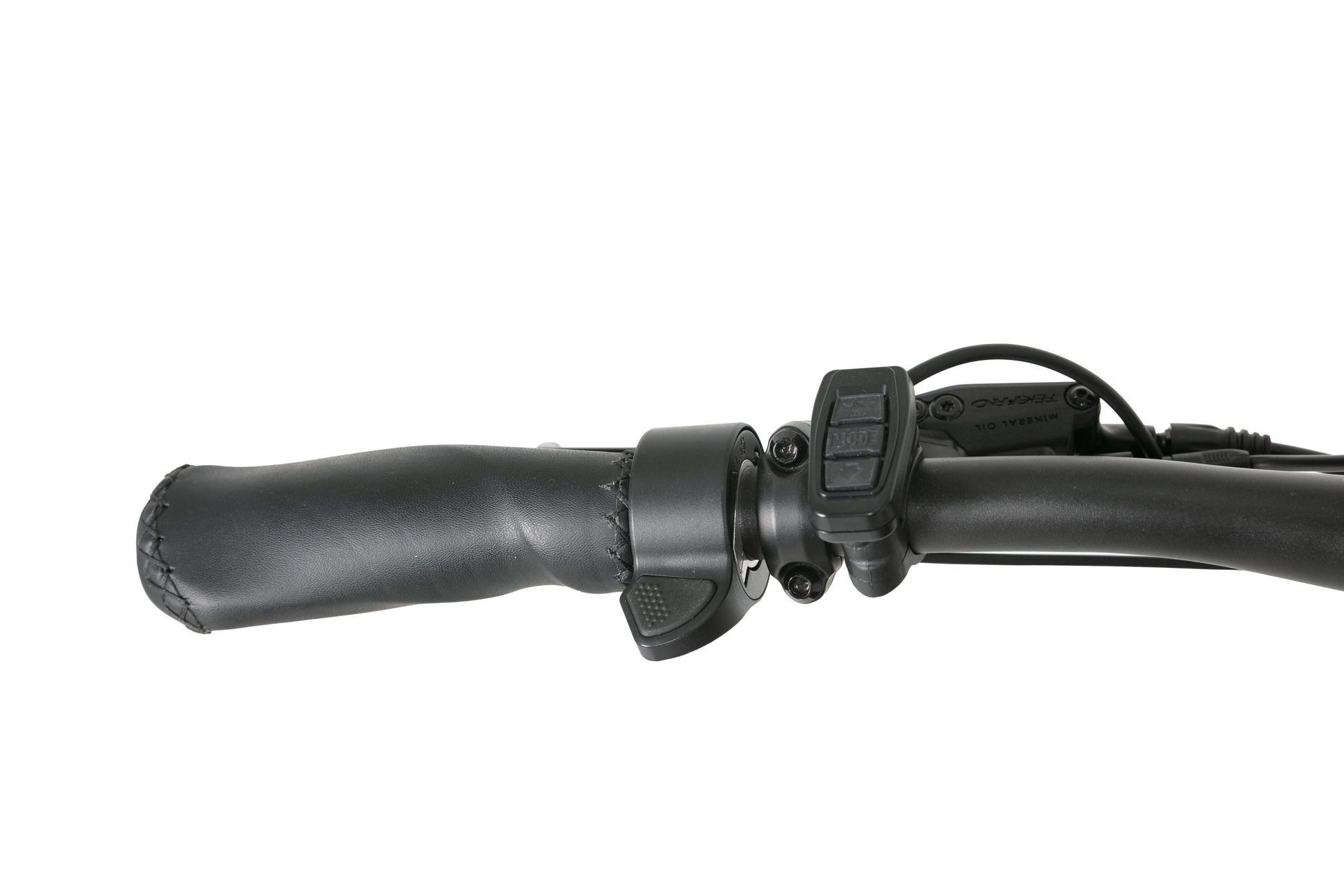 EVVOLT Topp Pro venstre styreende med Shimano 8-girs girstak, Tektro hydraulisk bremsehendel og ringeklokke
