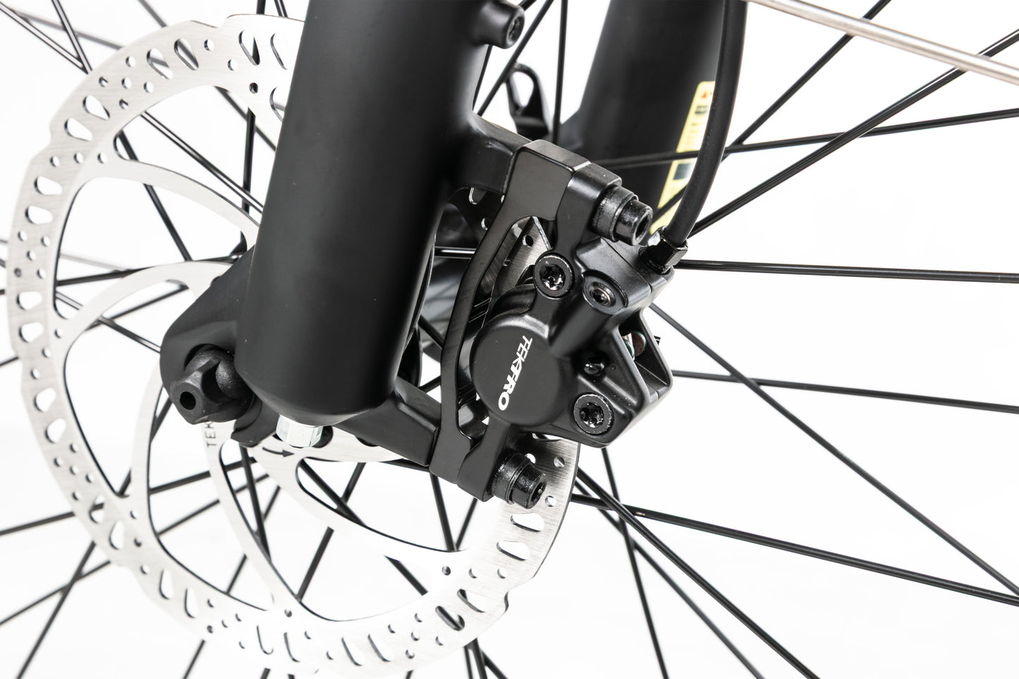 EVVOLT Topp Pro Tektro hydraulisk skivebremsekaliper bak med rotor nærbilde
