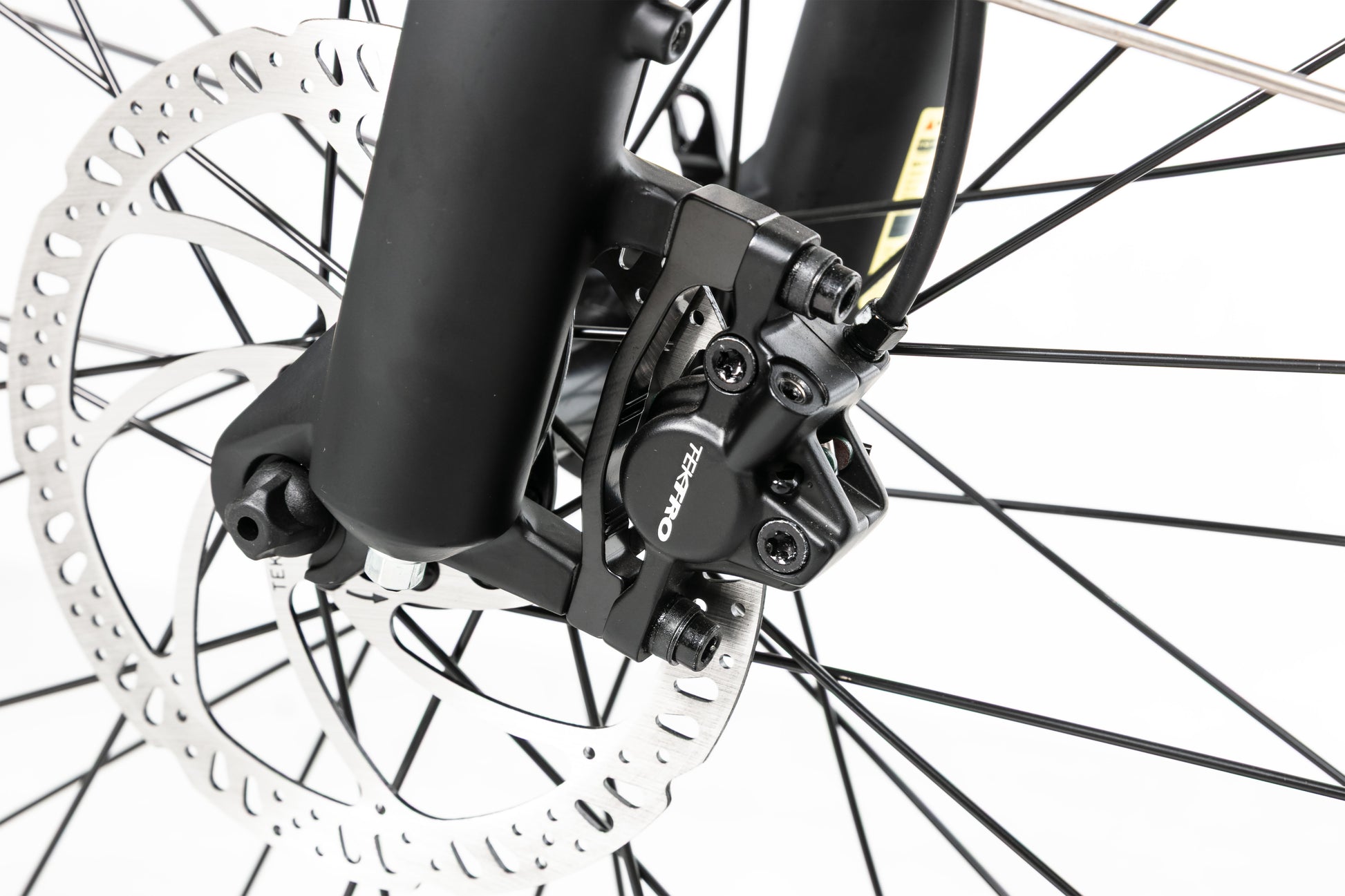 EVVOLT Topp Pro Tektro hydraulisk skivebremsekaliper bak med rotor nærbilde
